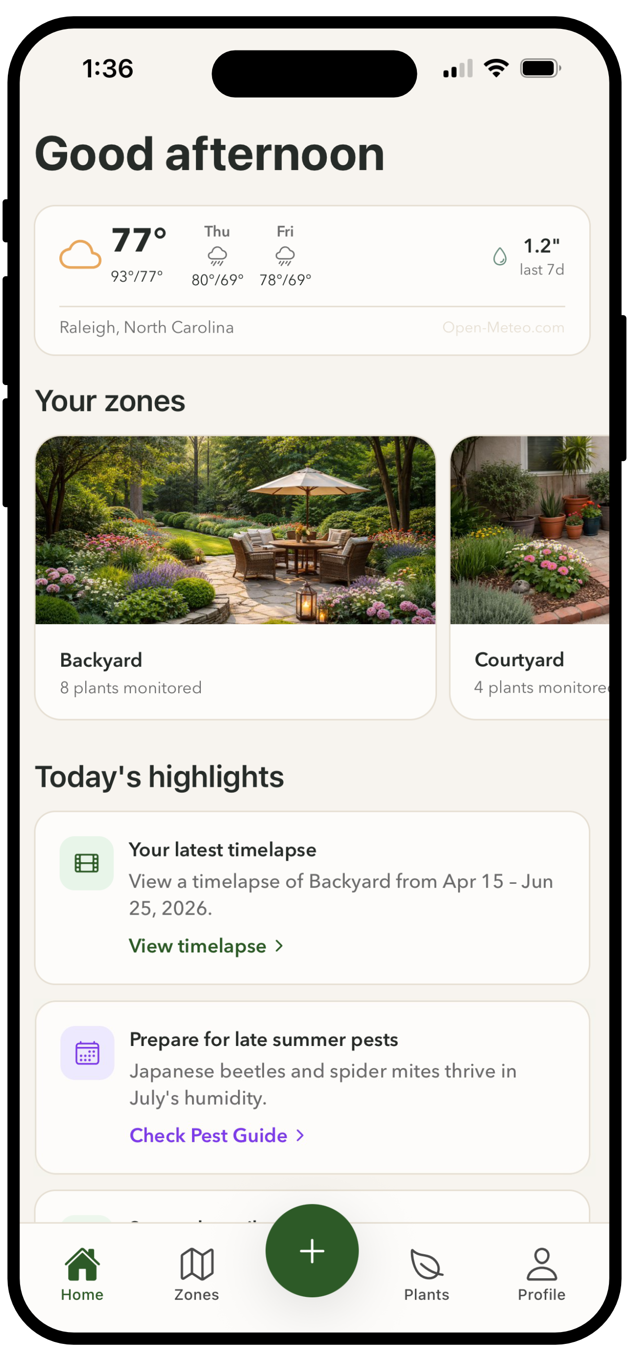 Greenlapse app on iPhone